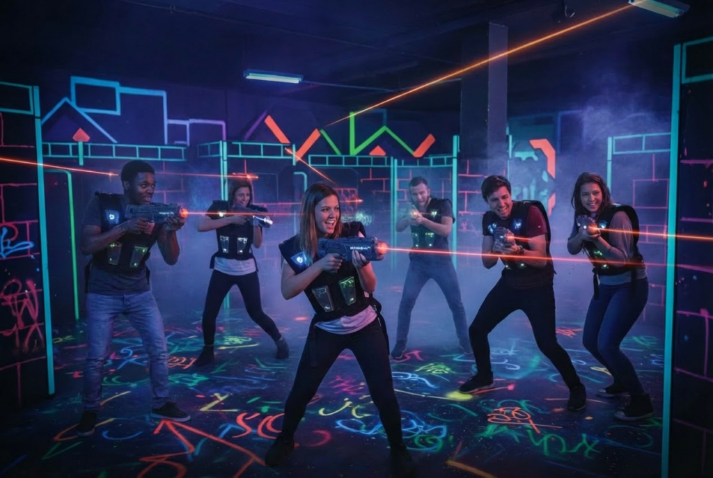 Laserground Saarbruecken, beliebte Lasertag- und Escape-Room-Arena für Studierende