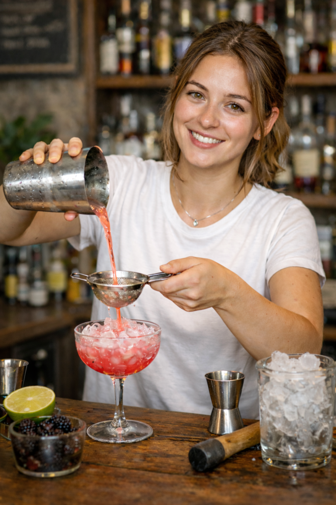 Ausgehen in Saarbrücken: Barkeeperin bereitet frischen Cocktail zu – Studententipps Bars in Saarbrücken