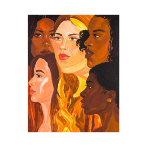 abstraktes frauengemälde